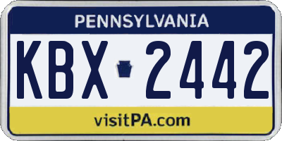 PA license plate KBX2442