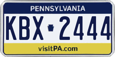 PA license plate KBX2444