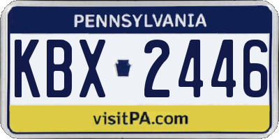 PA license plate KBX2446