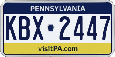 PA license plate KBX2447