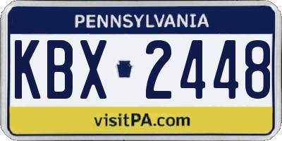 PA license plate KBX2448