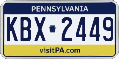 PA license plate KBX2449
