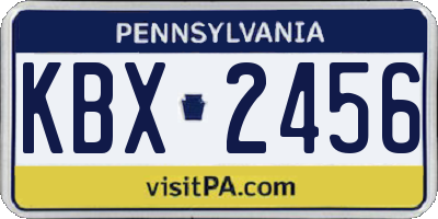 PA license plate KBX2456