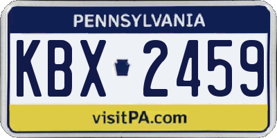 PA license plate KBX2459