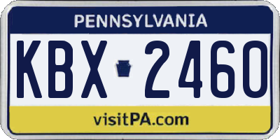 PA license plate KBX2460