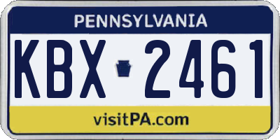 PA license plate KBX2461