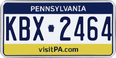 PA license plate KBX2464