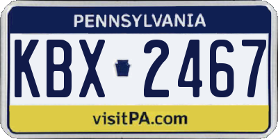 PA license plate KBX2467