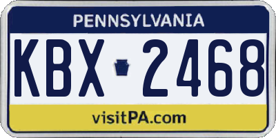 PA license plate KBX2468