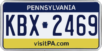 PA license plate KBX2469