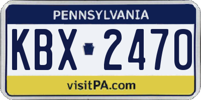 PA license plate KBX2470