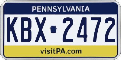 PA license plate KBX2472