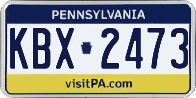 PA license plate KBX2473