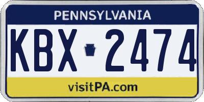 PA license plate KBX2474