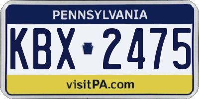 PA license plate KBX2475