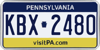 PA license plate KBX2480
