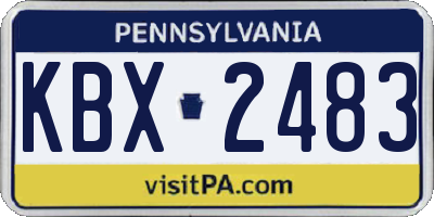 PA license plate KBX2483