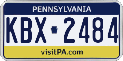 PA license plate KBX2484