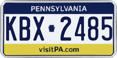 PA license plate KBX2485