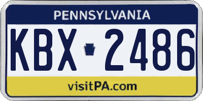 PA license plate KBX2486