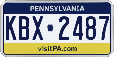 PA license plate KBX2487