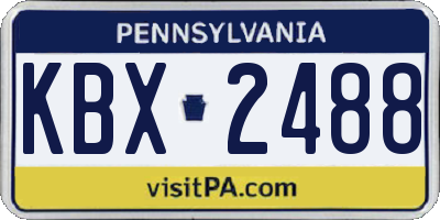 PA license plate KBX2488