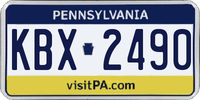 PA license plate KBX2490