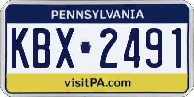 PA license plate KBX2491