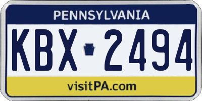 PA license plate KBX2494