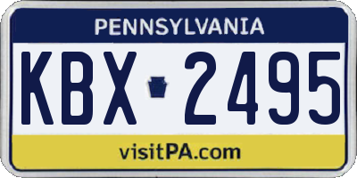 PA license plate KBX2495