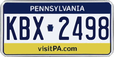 PA license plate KBX2498