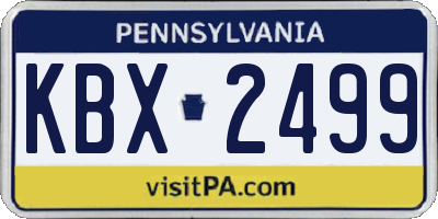 PA license plate KBX2499