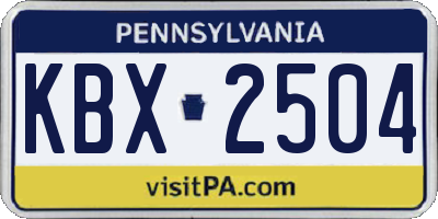 PA license plate KBX2504