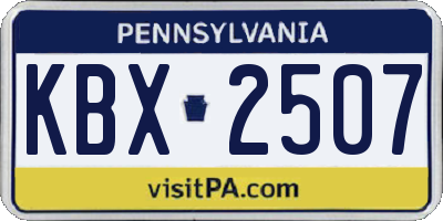 PA license plate KBX2507