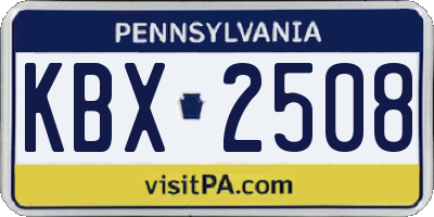 PA license plate KBX2508