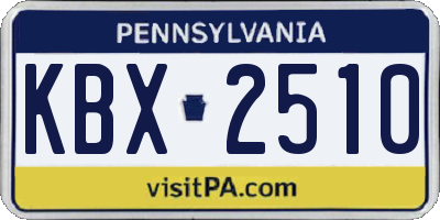 PA license plate KBX2510