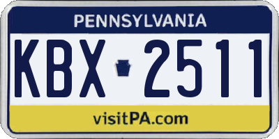 PA license plate KBX2511