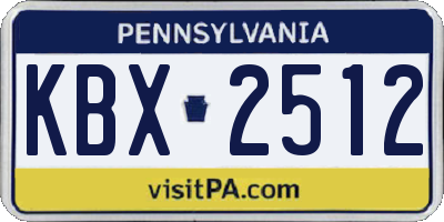 PA license plate KBX2512