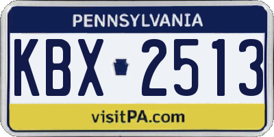 PA license plate KBX2513