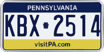 PA license plate KBX2514