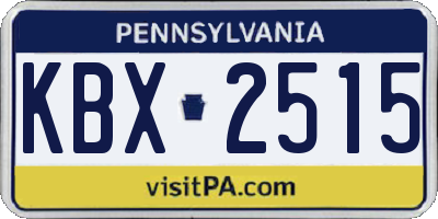 PA license plate KBX2515