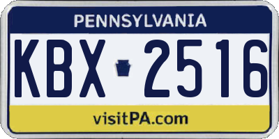 PA license plate KBX2516