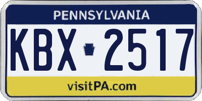 PA license plate KBX2517