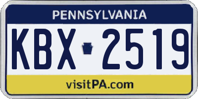 PA license plate KBX2519