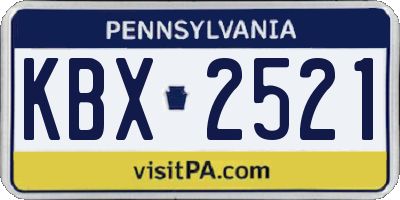 PA license plate KBX2521