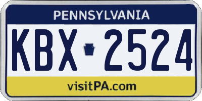 PA license plate KBX2524
