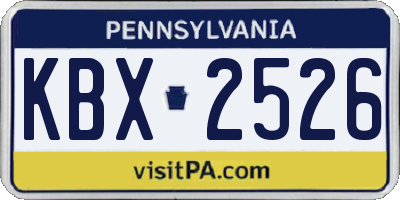 PA license plate KBX2526