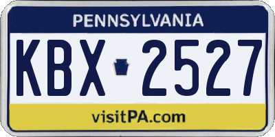 PA license plate KBX2527