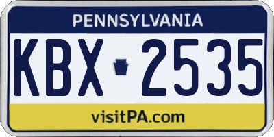 PA license plate KBX2535