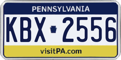 PA license plate KBX2556